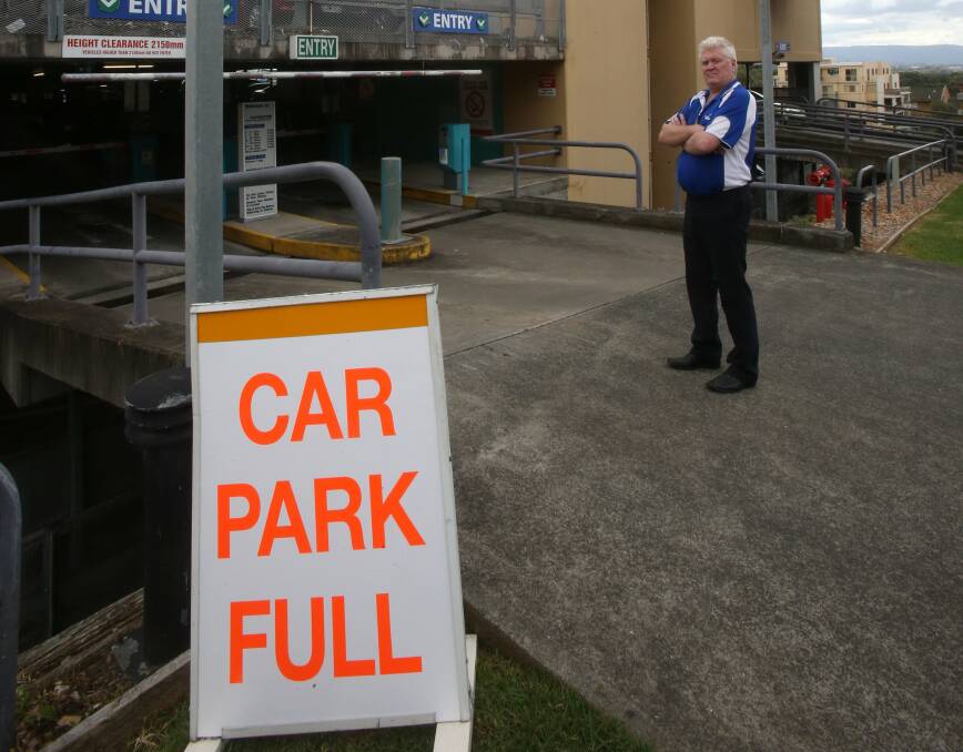 Health Services Union regional organiser Andrew Gorman at Wollongong Hospital car park. Picture: ROBERT PEET