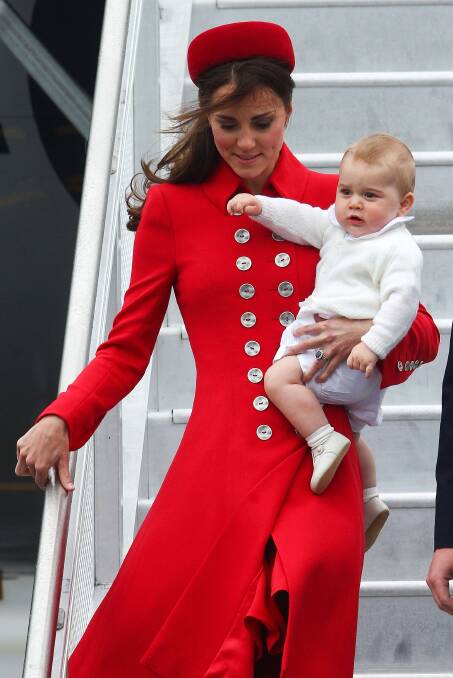 Catherine, Duchess of Cambridge and Prince George of Cambridge arrive at Wellington Airport. Picture GETTY IMAGES
