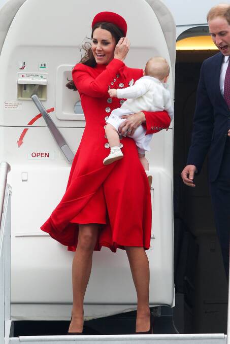 Catherine, Duchess of Cambridge and Prince George of Cambridge arrive at Wellington Airport. Picture GETTY IMAGES