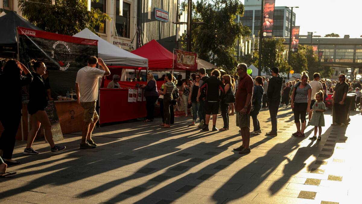 The Eat Street Markets on Thursday. Picture: ADAM McLEAN