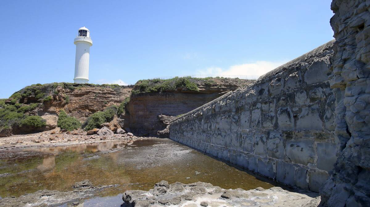 Protection: The sea wall below the Flagstaff Hill Lighthouse in Wollongong, on the northern side of the headland. KIRK GILMOUR