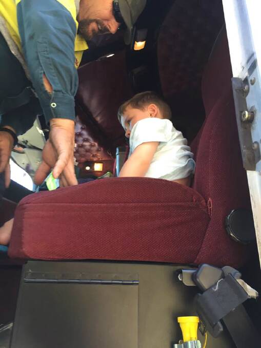 Debra Tropea snapped a quick pick of the truck driver who helped her son. Picture: FACEBOOK