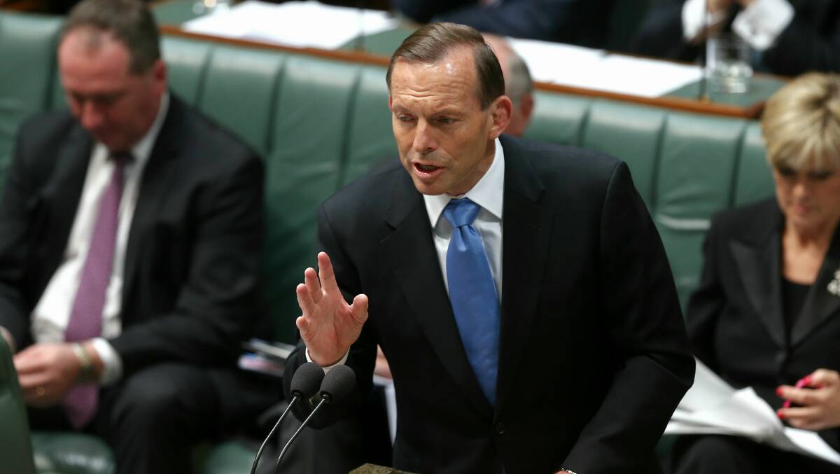 Prime Minister Tony Abbott on Tuesday. Picture: ALEX ELLINGHAUSEN