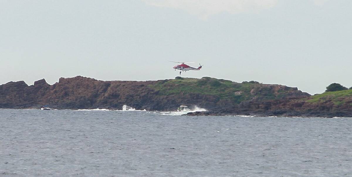 Three men were rescued near Port Kembla on Friday. Picture: CHRISTOPHER CHAN