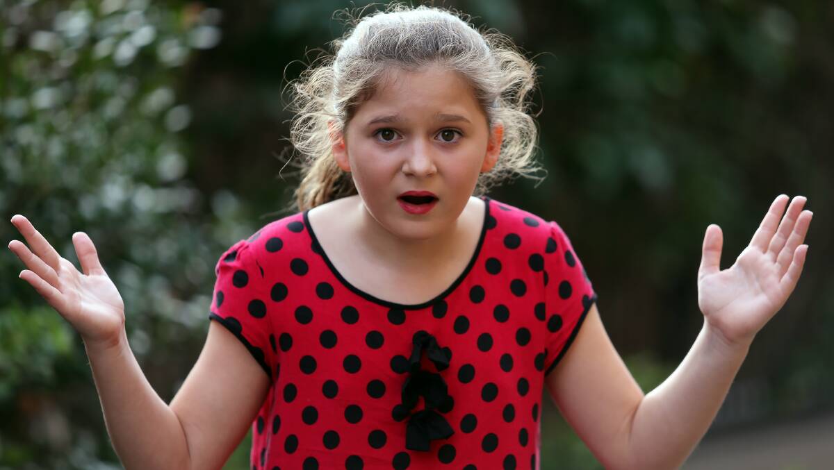 Strong support: Maddison Jolly, 11, in character as Sally Brown. Picture: ROBERT PEET