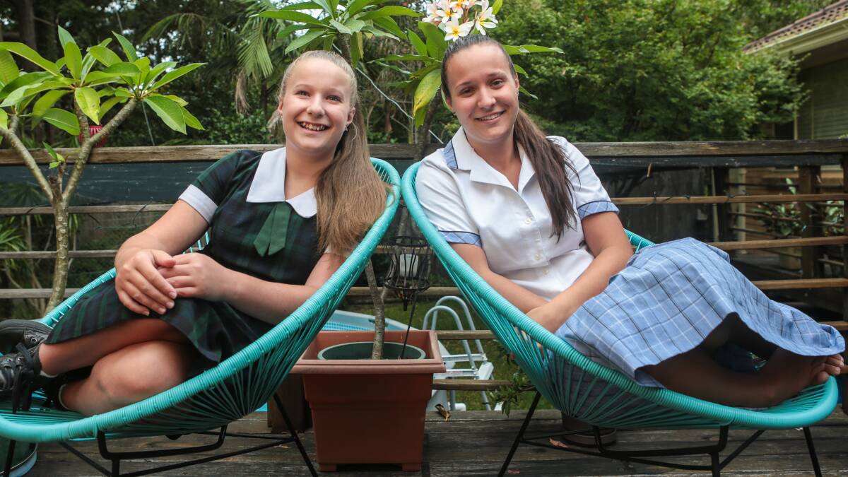 Claire and Lara Kirk-Downey at their home in Mangerton. Picture: ADAM McLEAN