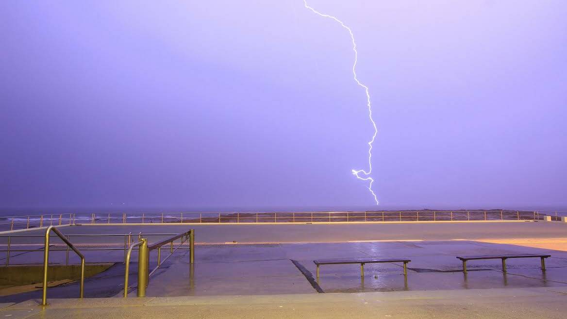 The storm over Woonona Point. PICTURE: David Metcalf (Illawarra Stormchasers, DJM Photography).