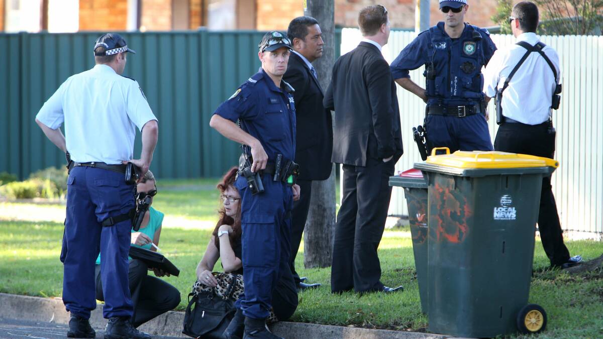 Police investigating the scene of a stabbing at Russell Vale on Wednesday morning. Picture: KIRK GILMOUR