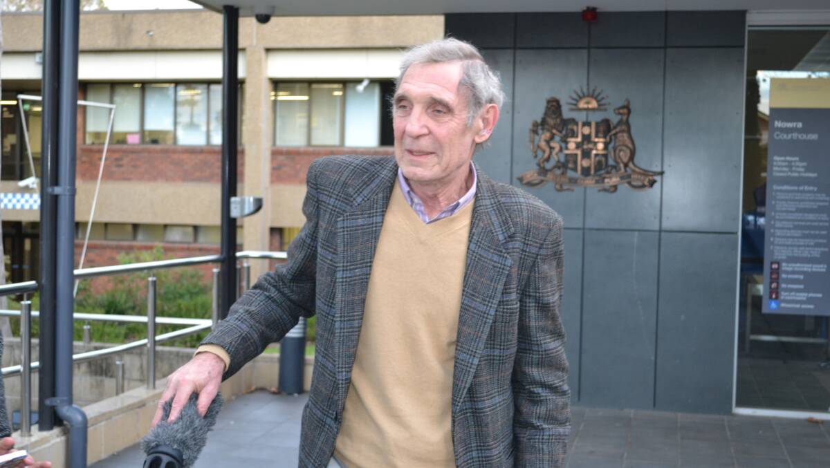 Bashing victim Francois Beugels talks with the media outside Nowra court after his attackers were sentenced. Photo: SOUTH COAST REGISTER.