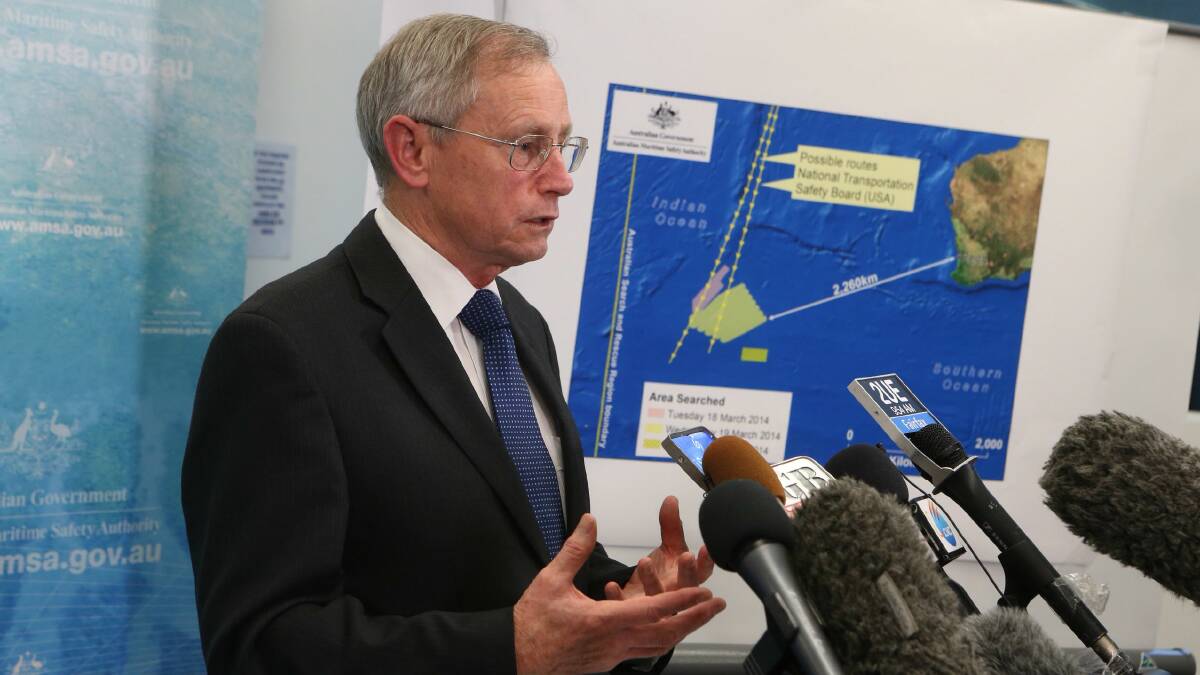 Australian Maritime Safety Authority emergency response division general manager John Young addressed a press conference in relation to the disappearance of Malaysian Airlines flight MH370 in Canberra on Thursday. PICTURE: ANDREW MEARES
