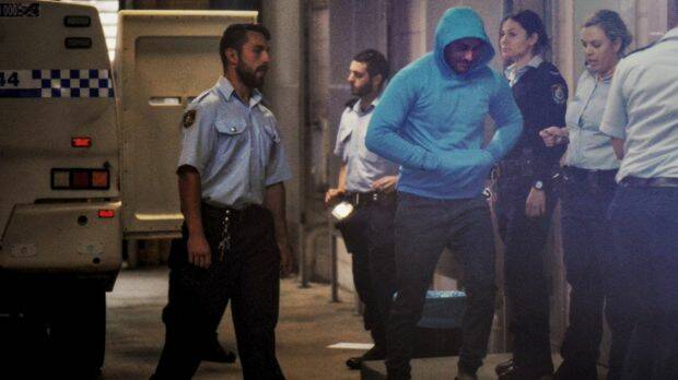 Salim Mehajer arrives at Burwood Local Court after allegedly breaching his AVO on Sunday night. Photo: Nick Moir