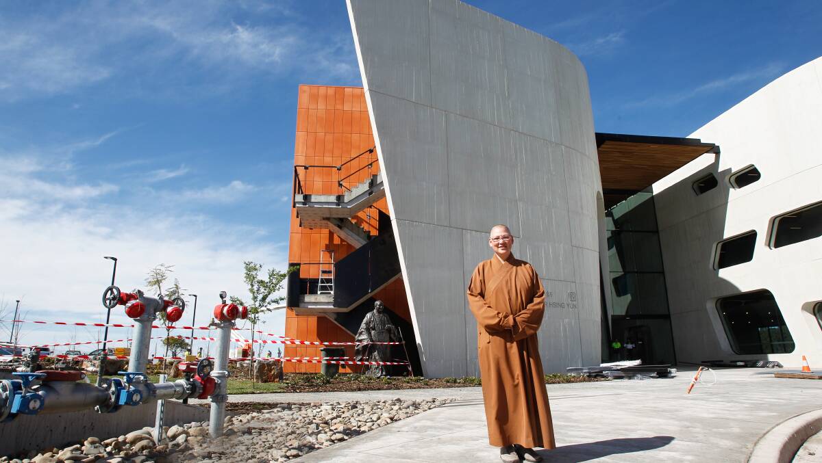 Venerable Miao You at the new Nan Tien Institute campus which will be featured in the Nan Tien Temple’s 20th anniversary on September 28. Picture: CHRISTOPHER CHAN