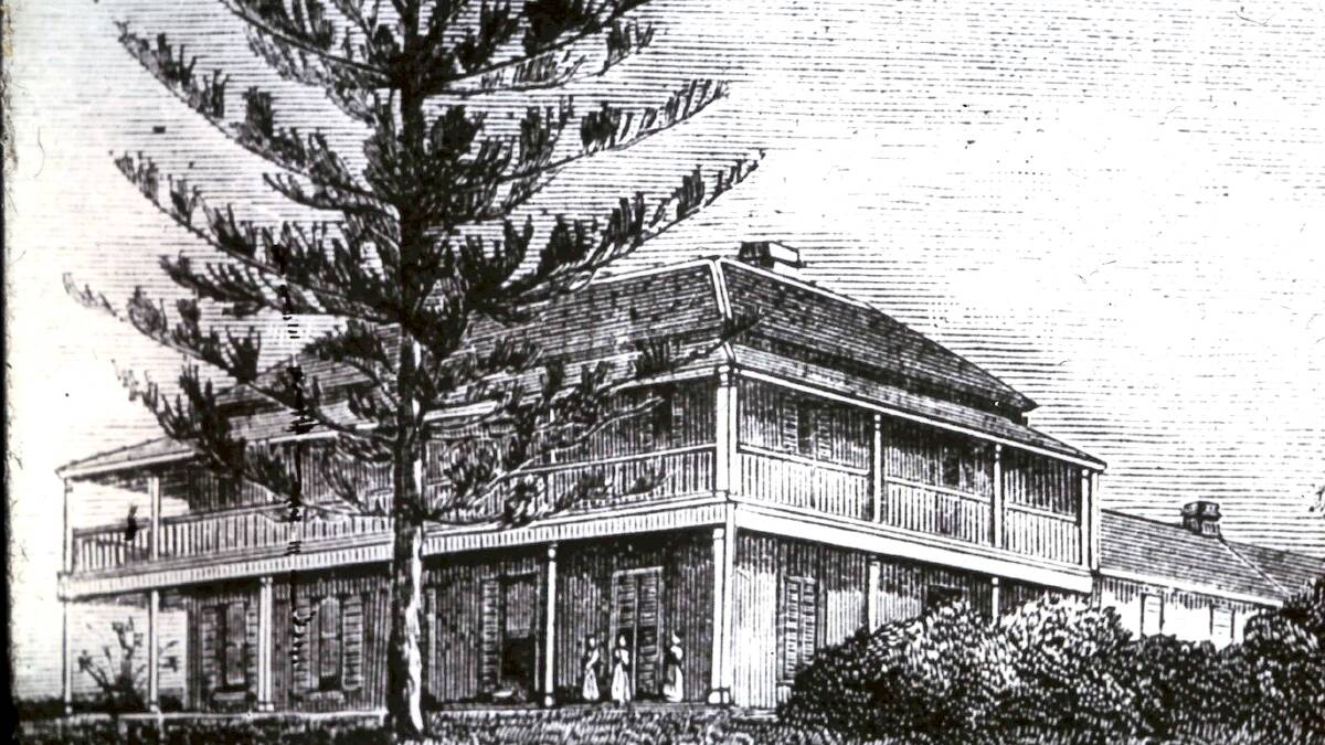 A sketch of Berkeley House, the home of Robert Jenkins’s son, William Warren Jenkins, who settled on his father’s land grant. Picture courtesy of WOLLONGONG CITY LIBRARYY  and ILLAWARRA HISTORICAL SOCIETY