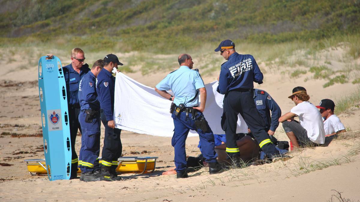 A surfer suffered a suspected fractured hip when he was hit by a dolphin in the water at a popular local surf spot.