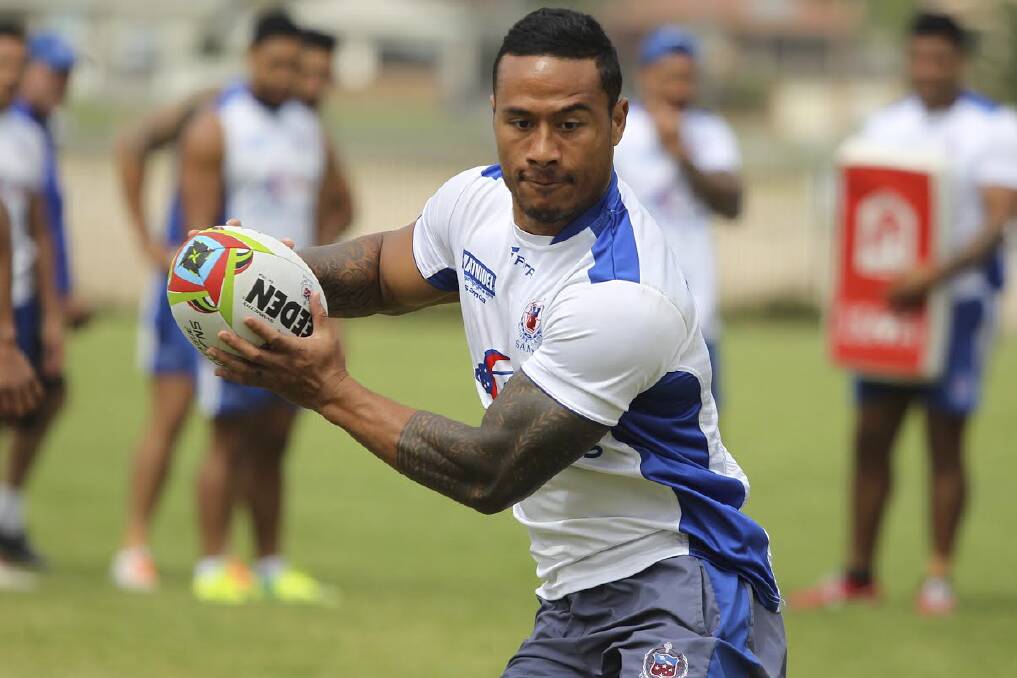 Last chance: Samoa's Ben Roberts trains with the Samoa squad in Kiama this week. Picture: DAVID HALL