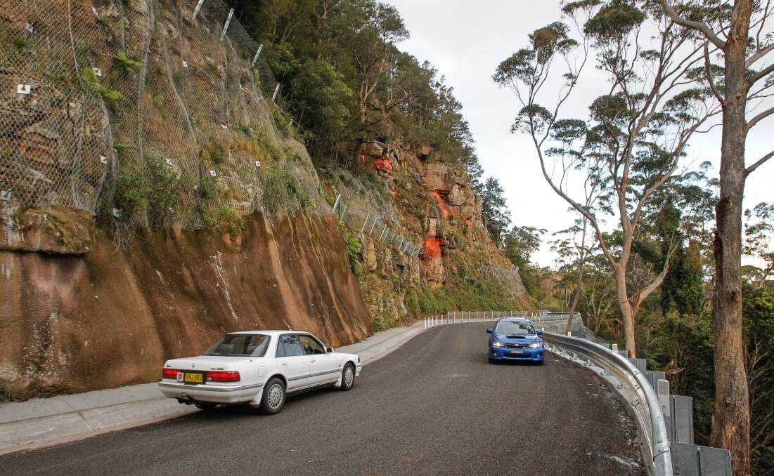 A segment of the new Mount Keira road that has reopened. Picture: CHRISTOPHER CHAN
