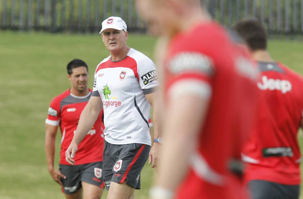 Dragons interim coach Paul McGregor at training in Wollongong. Picture: ANDY ZAKELI