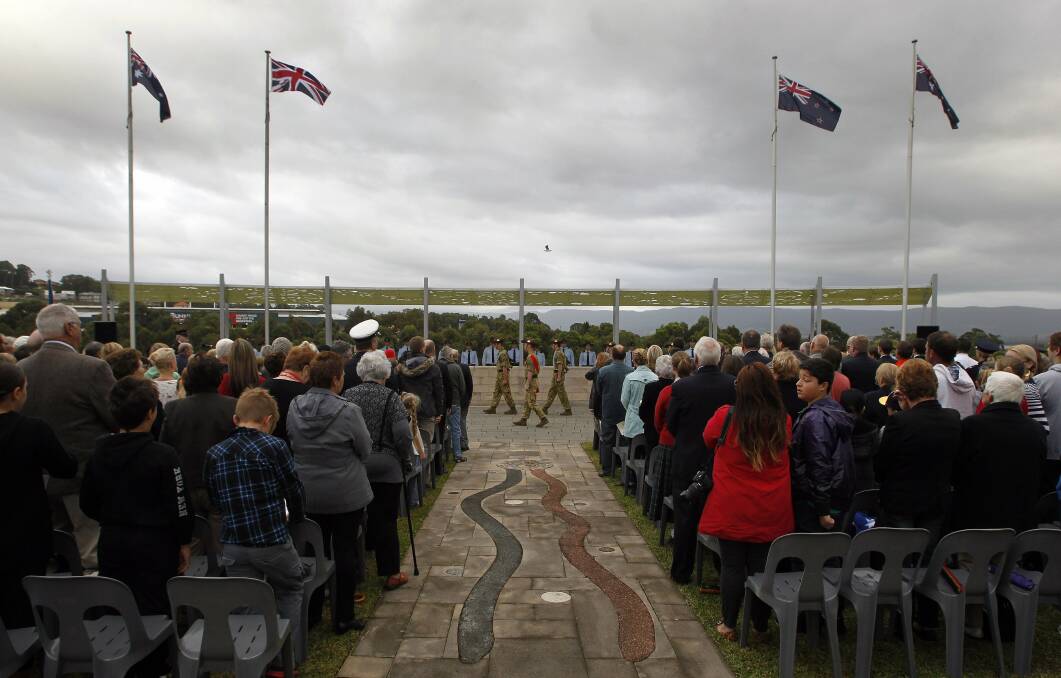 The service at Shellharbour City memorial to mark the 99th anniversary of Anzac Day. Picture: ANDY ZAKELI