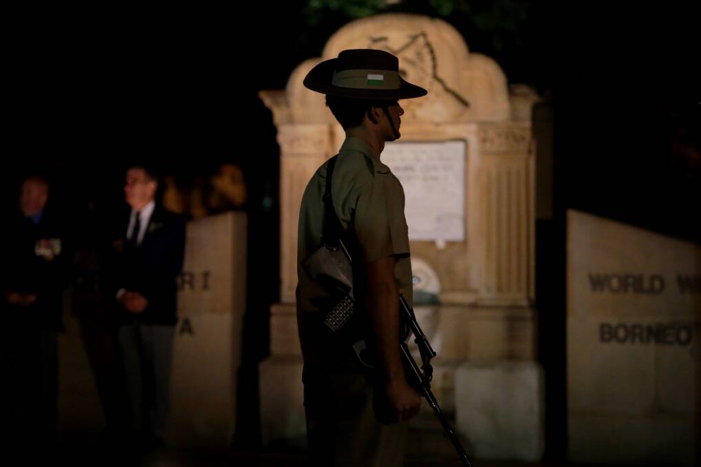 The Wollongong ANZAC day dawn service at the Wollongong cenotaph in McCabe park. Picture: ADAM McLEAN