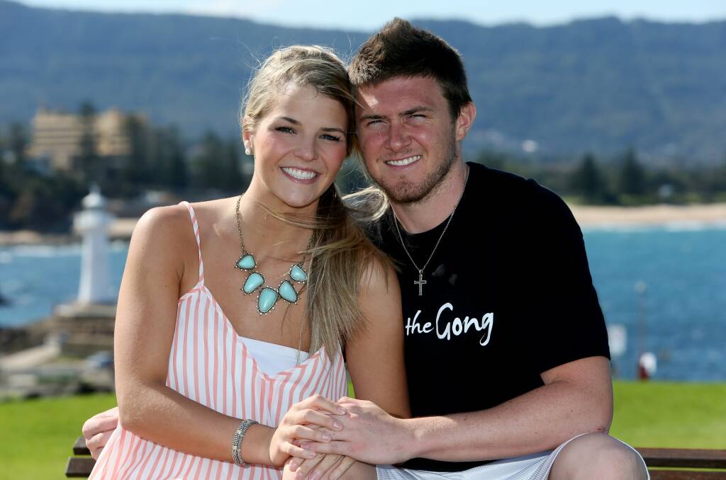 Wollongong Hawks player Rotnei Clarke with new bride Patricia. Picture: ROBERT PEET