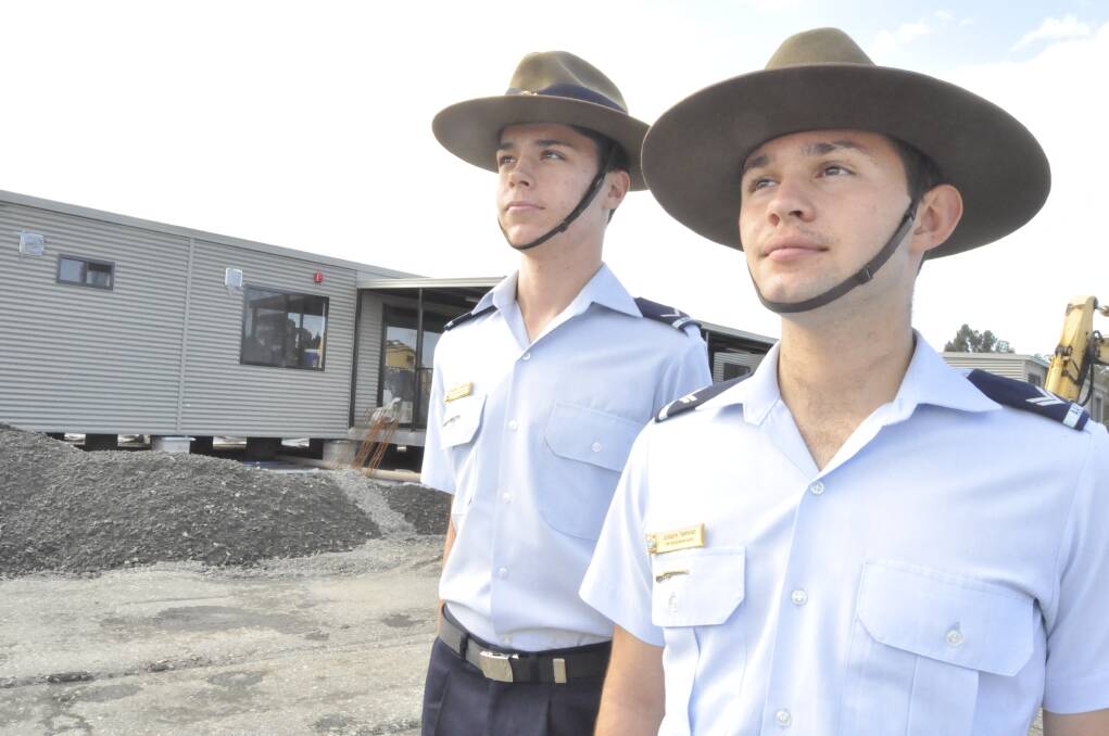 Air cadets Maxwell Brooks and Joseph Timpano will soon have a new base at Illawarra Regional Airport.   Picture: ELIZA WINKLER
