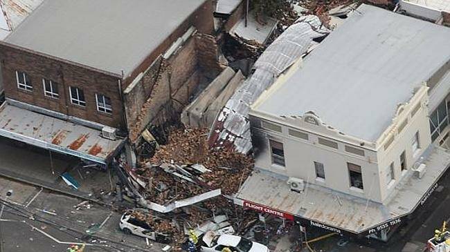 The devastating scene from the Darling Street  fire that claimed three lives. Source: Supplied