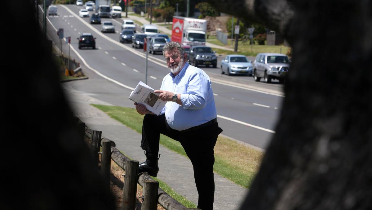NRMA director Alan Evans launched the group’s audit of the Princes Highway, which calls for a staged implementation of the Albion Park Rail bypass. Picture: ROBERT PEET