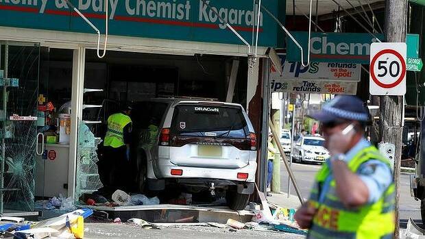 The scene of the crash in Kogarah on Monday. Photo: Ben Rushton

