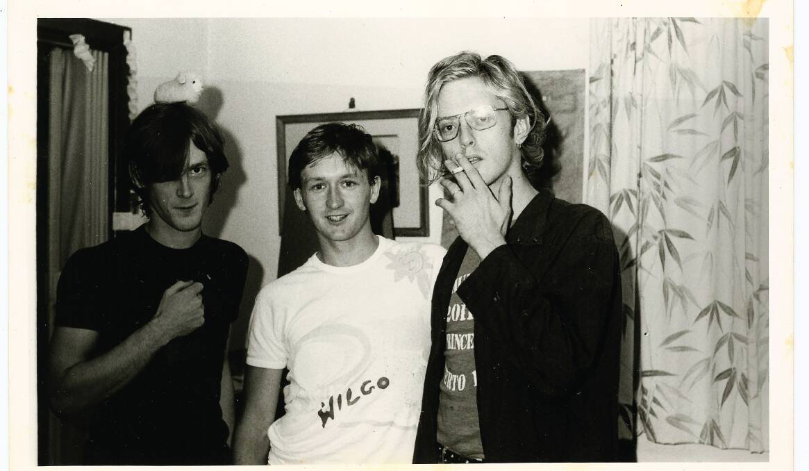 Dennis Kennedy, right, was a member of band Sunday Painters, which performed in Wollongong in the 1980s.