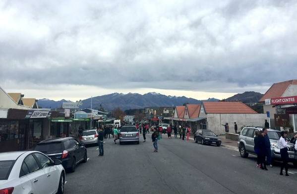 People move out into Wanaka streets. Picture: BEL JONES.