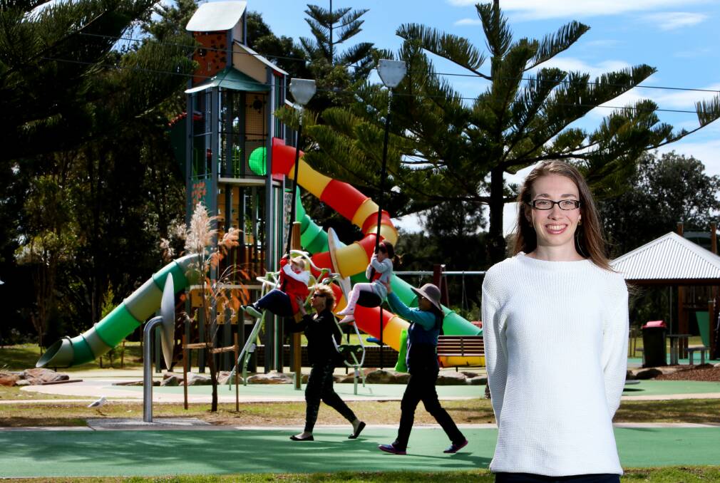 Kiera Kent is doing her PhD on how children use spaces like playgrounds and rock pools in the Illawarra. Picture: KIRK GILMOUR