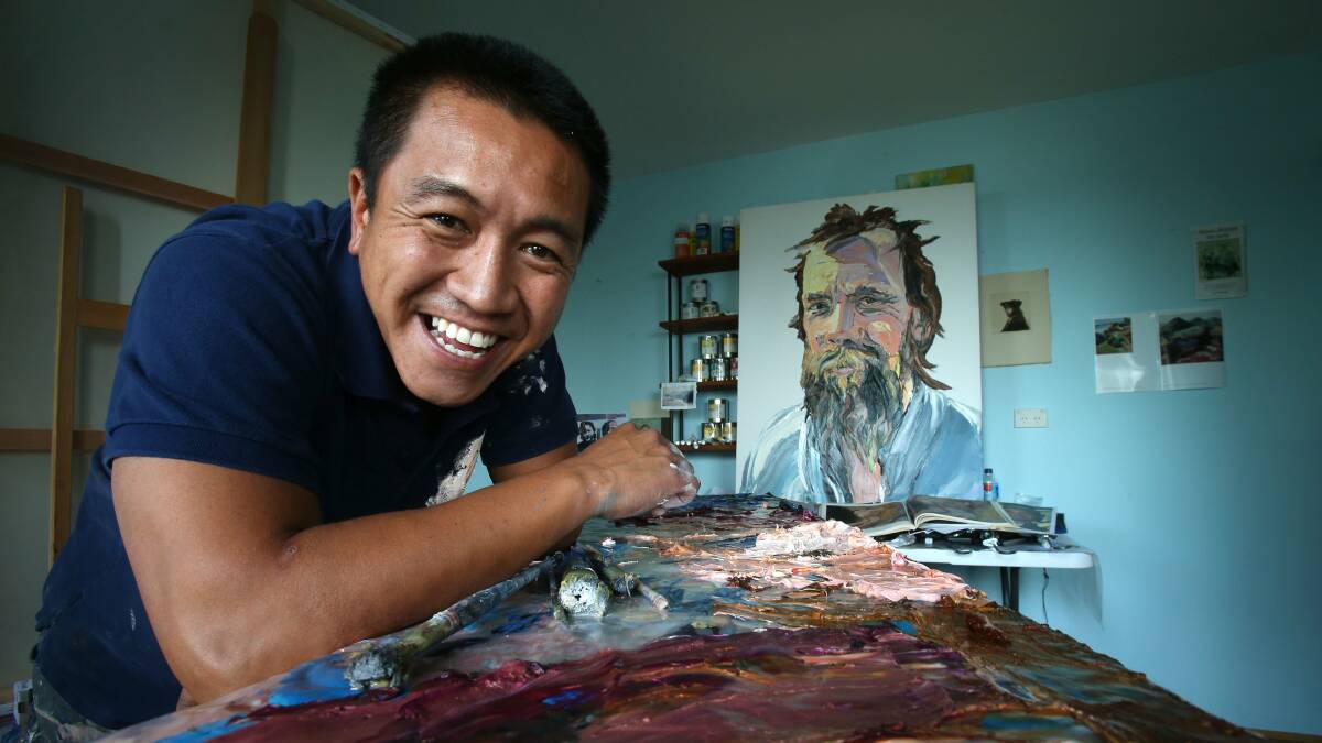 Anh Do will donate his art prize winnings to his local surf club. Picture: KIRK GILMOUR