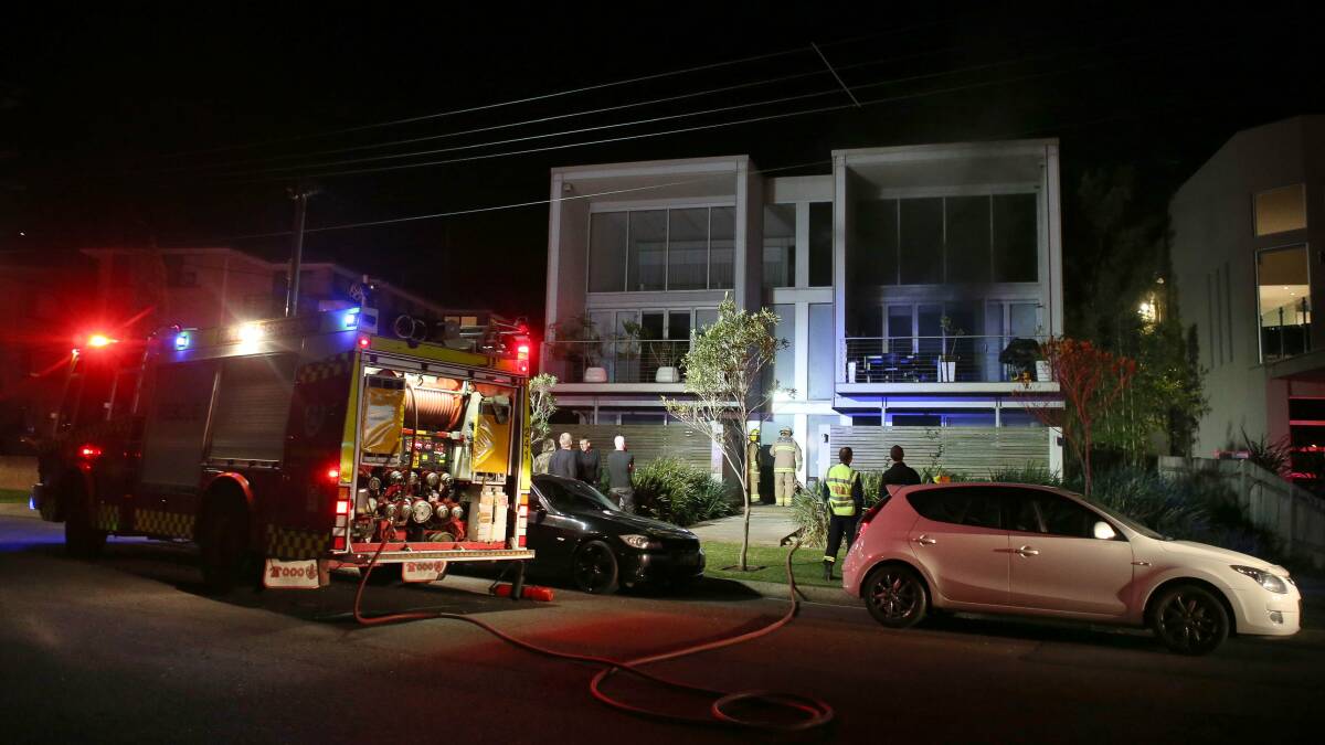 The scene of the unit fire in The Esplanade, Thirroul on Tuesday night. Picture: KIRK GILMOUR