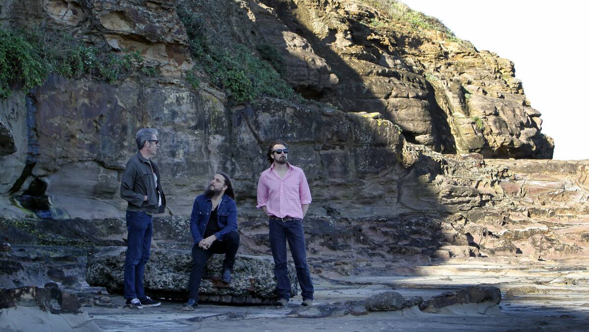 Tumbleweed band members Lenny Curley, Paul Hausmeister and Richie Lewis in Wollongong last week. Picture: ANDY ZAKELI

