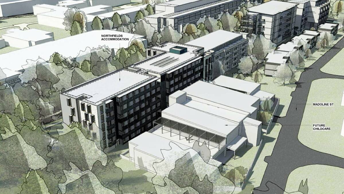 The university has signalled its intention to build an imposing campus entryway over the next 20 years.

