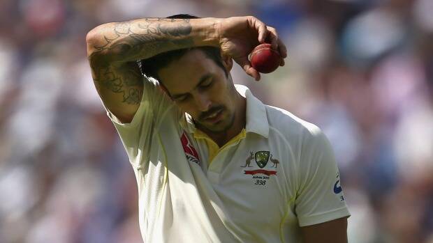 Tough day at the office ... Mitchell Johnson struggled to take wickets on day 3. Picture: GETTY IMAGES