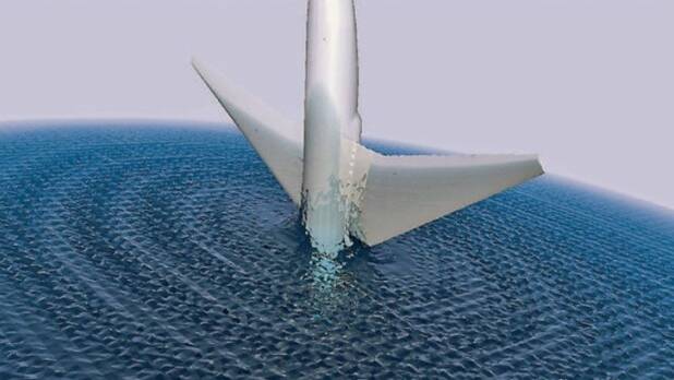 A computer-generated image of the MH370 nosedive. Picture: Texas A&M University at Qatar/Notices of the American Mathematical Society
