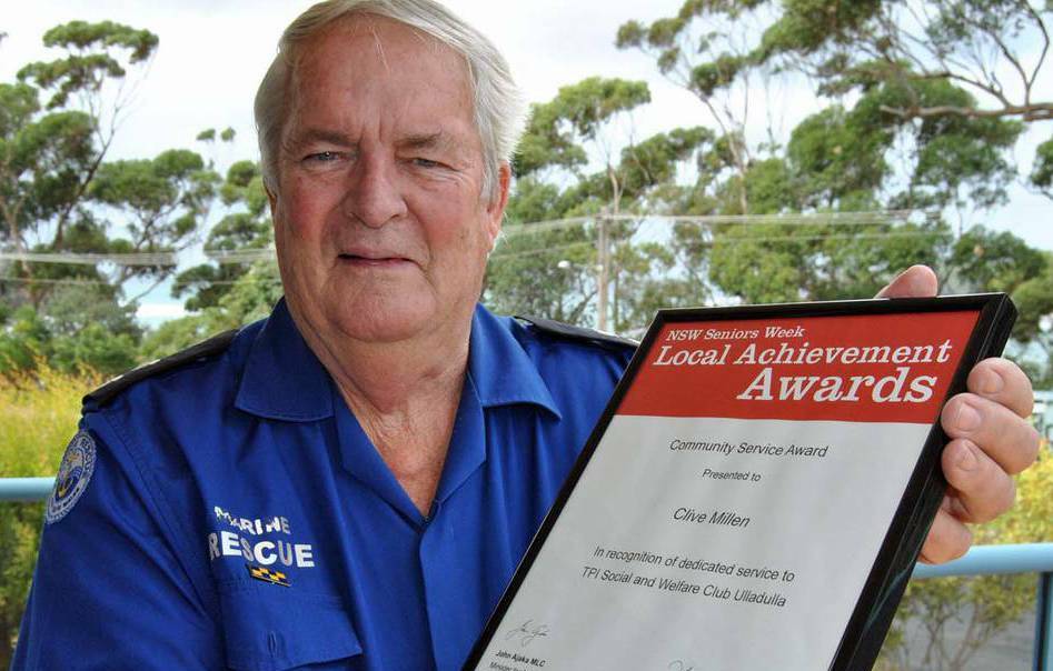 Clive Millen was presented with a NSW Seniors Week Local Achievement Award in April last year for his contribution to the community through the Marine Rescue Association, the Milton-Ulladulla TPI Social and Welfare Club, the RSL and Legacy. Picture: KATRINA CONDIE