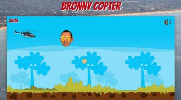 Choppergate scandal spawns 'Bronny Copter' game