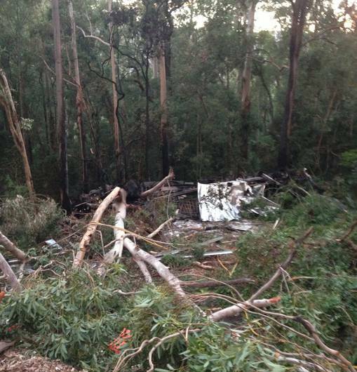 A semi trailer crashed over the edge of Barrengarry Mountain near Kangaroo Valley and caught on fire early on Friday.
