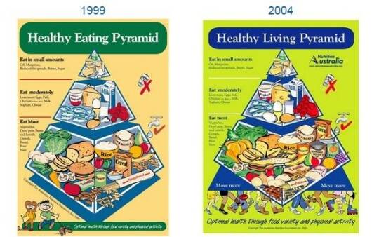 Food Pyramids over the years.