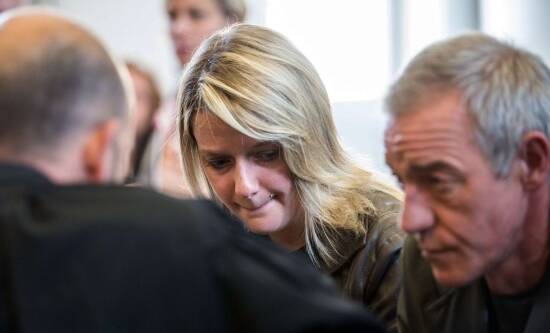 Pierre-Marie Cottrez and his daughter Virginie, at the trial of their wife and mother Dominique Cottrez on Thursday. Picture: AFP
