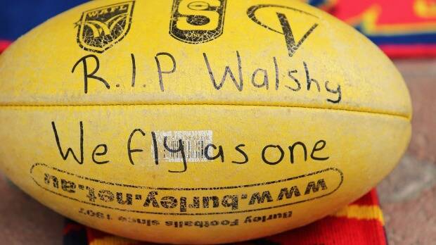 A tribute to the Crows late head coach Phil Walsh at AAMI Stadium. Picture: GETTY