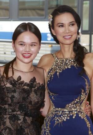 Wendi Deng Murdoch (R) and daughter Grace Helen Murdoch arrive for the Metropolitan Museum of Art Costume Institute Gala 2015, in New York. Picture: ANDREW KELLY