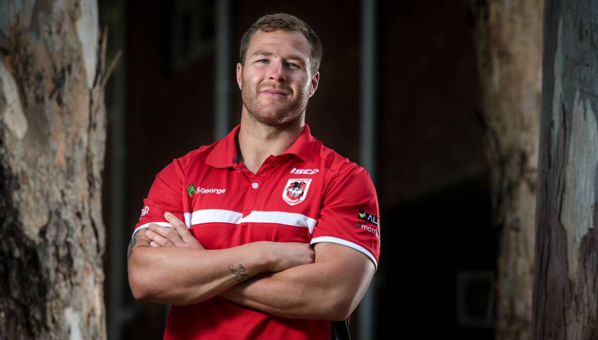 Dragons lock Trent Merrin is currently weighing up the most lucrative contract offer the club has ever made to a forward. Picture: ADAM McLEAN