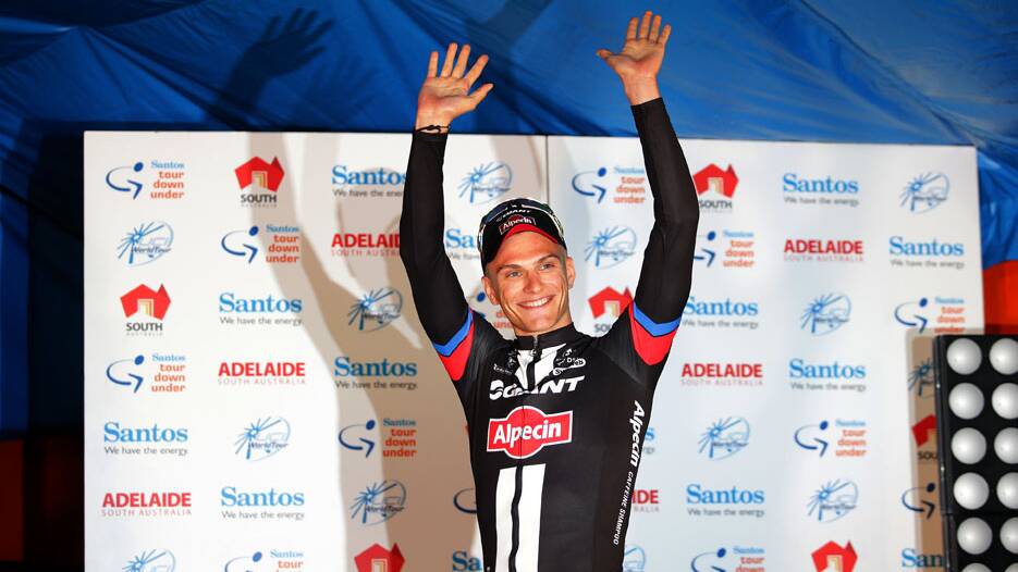 Team Giant-Alpecin rider Marcel Kittel celebrates his win. PHOTO: Regallo