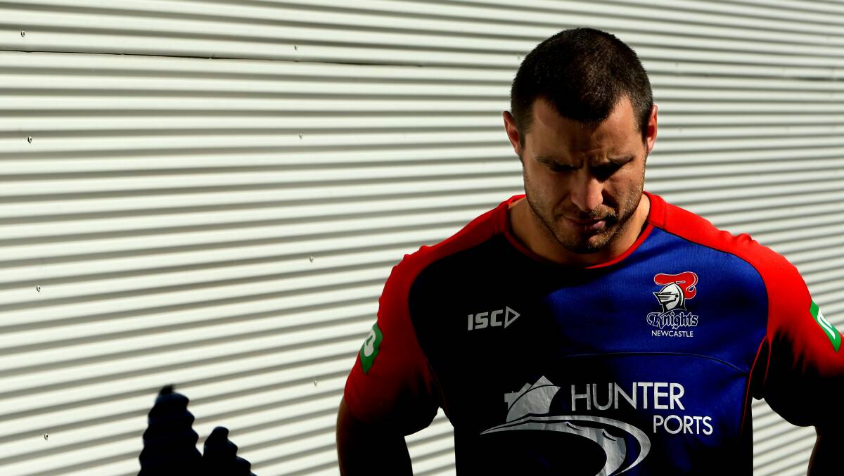 James McManus at Newcastle Knights training on Friday. Picture: JONATHAN CARROLL