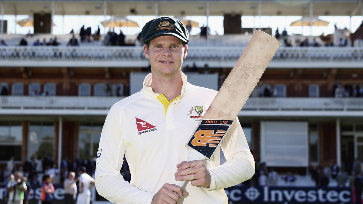 Australia's Steve Smith poses at Lord's after being named man of the match for his innings of 215 in the second Test against England. Picture: GETTY IMAGES