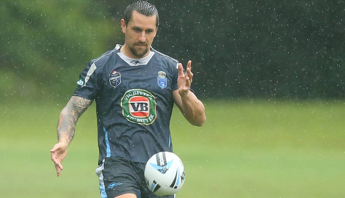 Mitchell Pearce at NSW training this week. Picture: GETTY IMAGES
