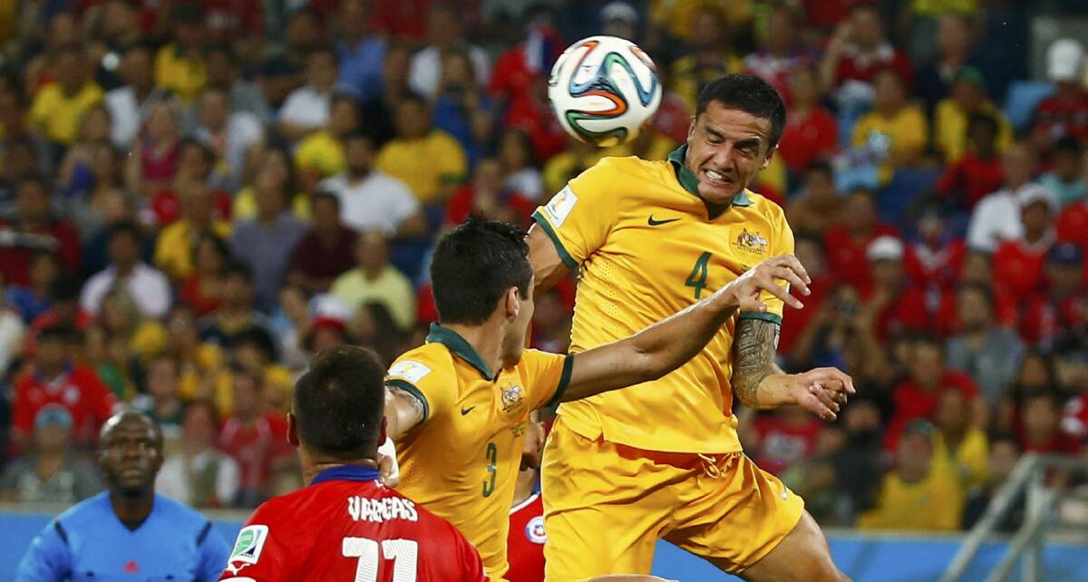 Tim Cahill's aerial skills worry the Dutch. Picture: GETTY IMAGES